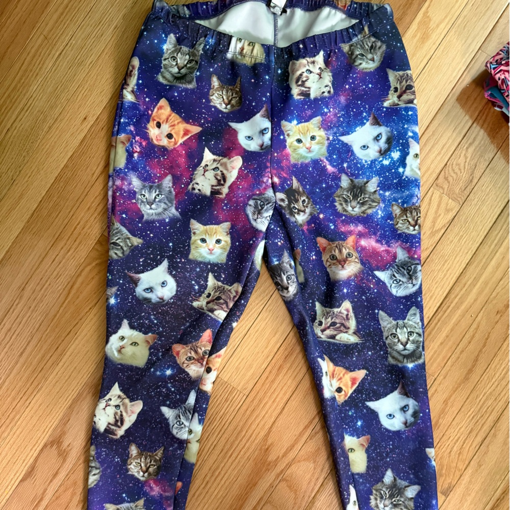 Torrid Cat Print Galaxy Leggings - Blue and Purple